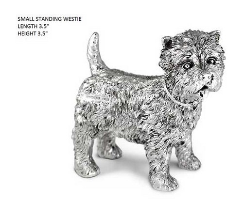 hallmarked silver model of a westie dog