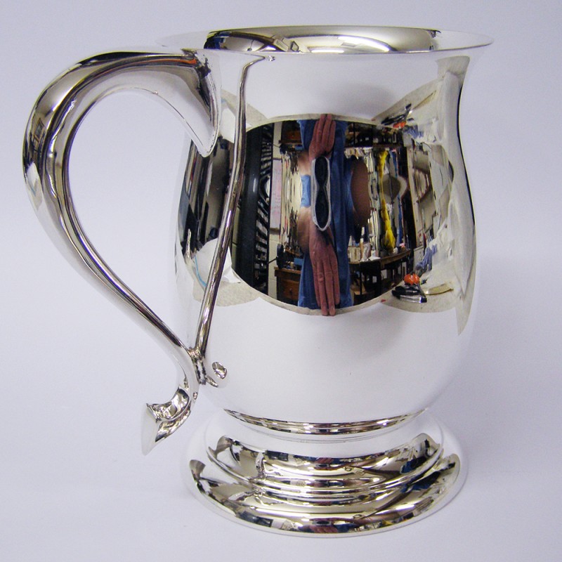 Solid Hallmarked Sterling Silver One Pint Georgian Tankard